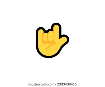 Icono vectorial de Love You Gesture en un fondo blanco. Te amo la ilustración emoji. Emoticono vectorial del rock y la mano del rollo aislado