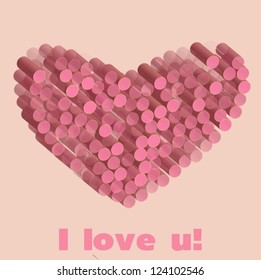 I love you greeting card with cute heart