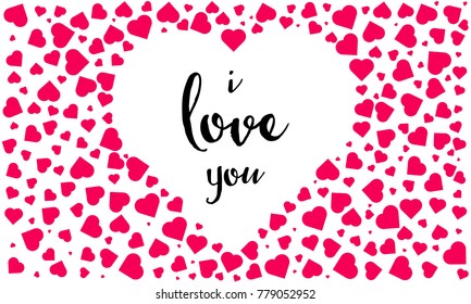 i love you greeting card design. heart greeting card. love pattern red heart. confetti. cool design. background seamless