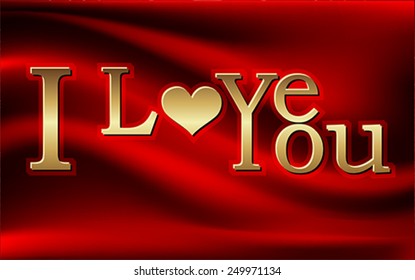 I love you greeting card with heart, vector