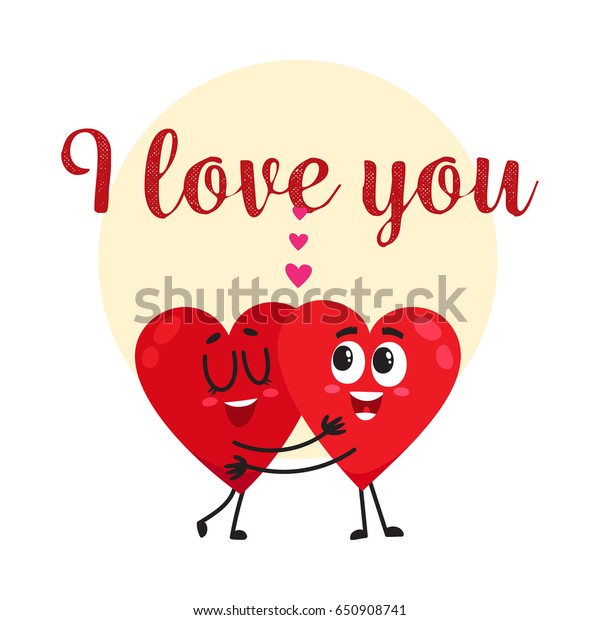 Love You Greeting Card Postcard Banner Stock Vector Royalty Free