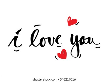 I love you. Greeting card for Valentines day.