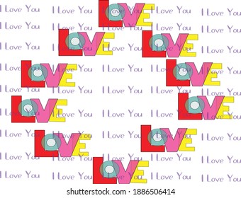 I LOVE YOU  GREETING CARD VECTOR ILLUSTRATION