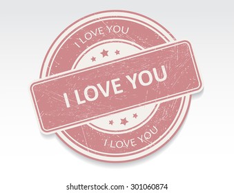 I love you grunge rubber stamp.Vector illustration.