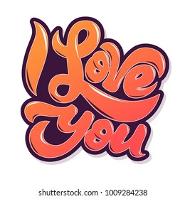 I love you hand drawing calligraphy for Valentines day, wedding, dating and other and other romantic events.