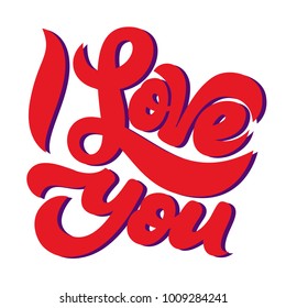 I love you hand drawing calligraphy for Valentines day, wedding, dating and other and other romantic events.