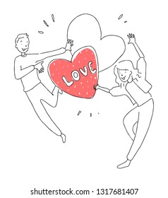 I love you hand drawn