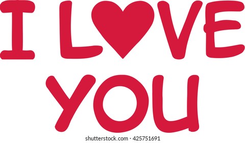 I love you - hand drawn