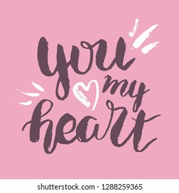 Love you - hand drawn doodle lettering poster