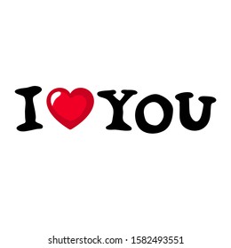 I love you Hand drawn vector inscription with a heart. St. Valentine's Day