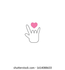 I love you hand language vector