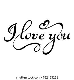 I LOVE YOU hand lettering