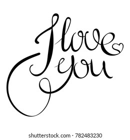 I LOVE YOU hand lettering