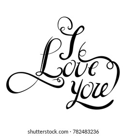 I LOVE YOU hand lettering