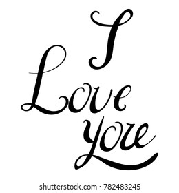 Love You Hand Lettering Stock Vector (Royalty Free) 782483245 ...