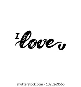 I love you. Hand lettering and custom typography for your designs: t-shirts, bags, for posters, invitations, cards, etc.