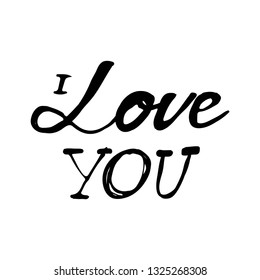 I love you. Hand lettering and custom typography for your designs: t-shirts, bags, for posters, invitations, cards, etc.