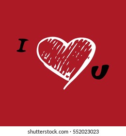 I love you. Hand lettering and custom typography for your designs: t-shirts, bags, for posters, invitations, cards, etc.
