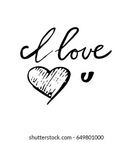I love you. Hand lettering and custom typography for your designs: t-shirts, bags, for posters, invitations, cards, etc.
