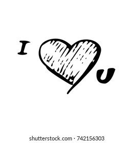 I love you. Hand lettering and custom typography for your designs: t-shirts, bags, for posters, invitations, cards, etc.