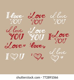 I love you. Hand lettering and custom typography for your designs: t-shirts, bags, for posters, invitations, cards, etc.
