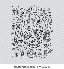  I Love You Hand Lettering Greeting Card