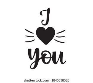 I love you hand lettering, handmade calligraphy, typography background/ overlay for romantic photo cards or party invitations for Valentine's Day, wedding, Mother's Day.