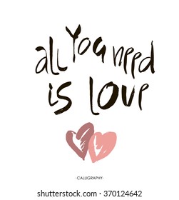 I LOVE YOU hand lettering  handmade calligraphy, vector  typography background. Perfect design for invitations,  romantic photo cards or party invitations for Valentine's Day, wedding, Mother's Day.