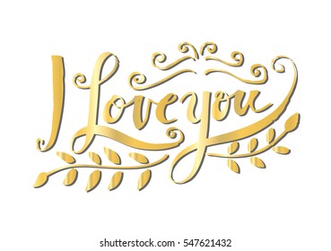 I LOVE YOU hand lettering -- handmade calligraphy