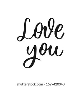 Love you. Hand Lettering inscription vector.