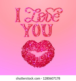 I love you - hand lettering ( vector illustration ).