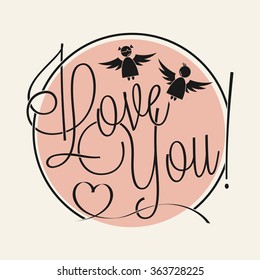 I Love You hand lettering for your design