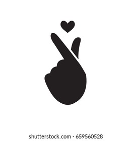 I love you. Hand making mini heart sign.