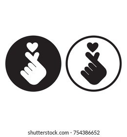 I love you. Hand making mini heart sign icons. 