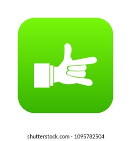 I Love You hand sign icon digital green for any design isolated on white vector illustration