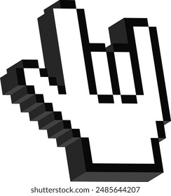 I love you hand sign language 3D pixel icon. Unique style Emoji icons vector collection.