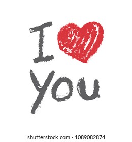 I love you hand writing vector.
