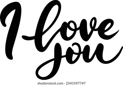 I Love You - Hand-Drawn Romantic Lettering Design for Valentine's Day and Love Occasions.Valentine’s Day, wedding invitations, anniversaries, greeting cards, and expressing heartfelt emotions.