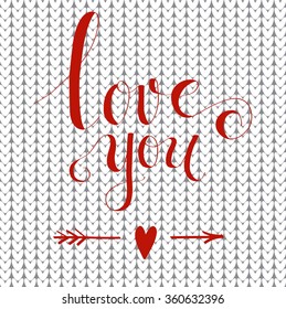 love you hand-lettering vector.