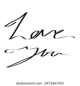 Love you handwritten calligraphy vector quote 