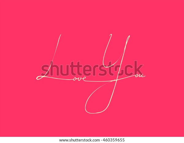 Love You Handwritten Vector Lettering Stock Vector (Royalty Free