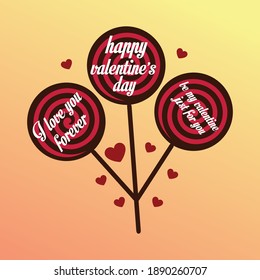 I love you, happy valentine day, be my valentine just for you Web banner for Valentine's Day. Top view on composition with chocolate heart, gift box, confetti and streamers, vector illustration.