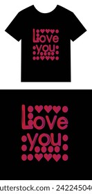 Love you happy valentine t shirt vector design 