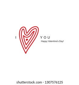 I love You. Happy Valentine's day card