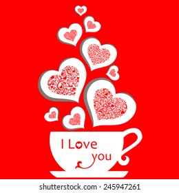  I love you. Happy Valentine's Day. Restaurant Menu Card Design. Vector illustration 