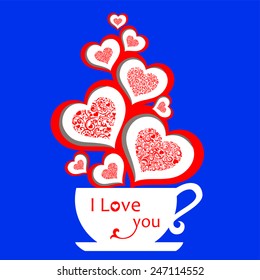 I love you. Happy Valentine's Day. Restaurant Menu Card Design. Vector illustration 