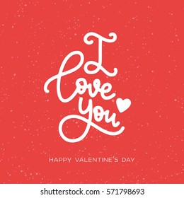 I Love You. Happy Valentine's Day Card. Romantic greeting card, invitation, poster design templates. 