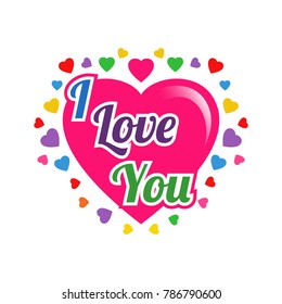 I Love You at Heart Love Design Vector Template