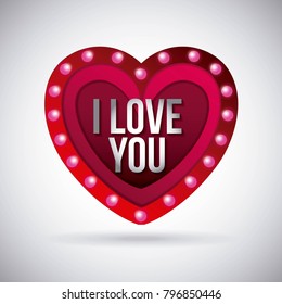 i love you heart glowing lights board