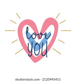 love you heart icon isolated over white background. vector illustration